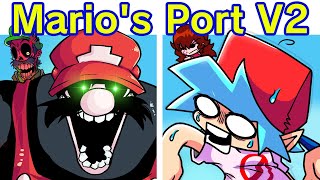 Friday Night Funkin VS Mario FNF Port V2 CANNED BUILD  Cutscenes FNF Mod MARIO 85MXMarioEXE [upl. by Akenat]