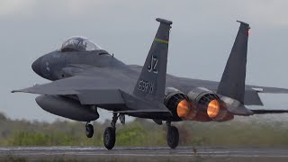 Takeoff at CRUZEX F15 F16 F39 Gripen F5 KC390 A29 KC46 Various Aircraft Taking Off [upl. by Sonitnatsnoc]