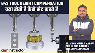 Tool height compensation  tool length compensation  g43  g44  g49 tool offset [upl. by Ellirpa788]