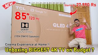 Killer 85quot 120Hz TV on Budget 🤯 TCL 85C655 2024 4K Google TV Unboxing 🔥 [upl. by Eimme]