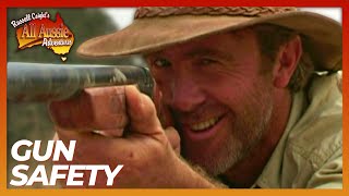 Russell Coight Teaches You Gun Safety  All Aussie Adventures [upl. by Yelsew]