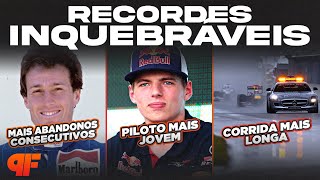 10 RECORDES INQUEBRÁVEIS DA FÓRMULA 1  Primeira Fila F1 [upl. by Ecinev]