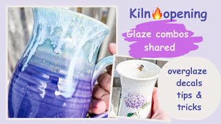 Join me for a kiln openingunloading glaze combinations shared tips on overglaze decals [upl. by Ladnar]