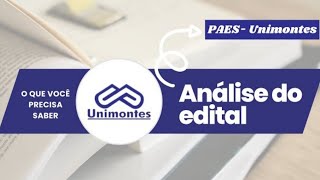 ANÁLISE DO EDITAL  UNIMONTES 2024  PAES [upl. by Auos]