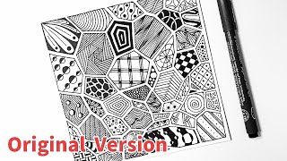 Zentangle art  Zentangle art for beginners  Zendoodle  Zentangle patterns  Original Version [upl. by Bridget]