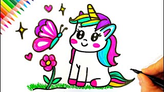 Unicorn Drawing 🦄 Sevimli Unicorn Çizimi  Unicorn Nasıl Çizilir  Unicorn Çizimi  Unicorn Draw [upl. by Nnayllek817]