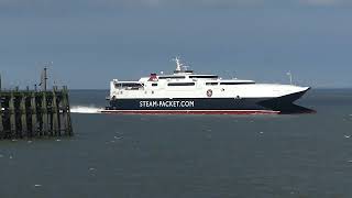 Isle of Man Steam Packet Company Manannan approaching Heysham 31524 [upl. by Eboj]