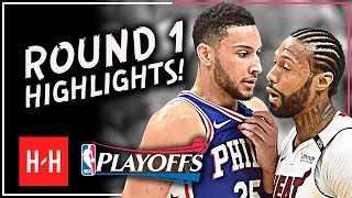 ROTY Ben Simmons Full ROUND 1 Highlights vs Miami Heat  All GAMES  2018 Playoffs [upl. by Annhej191]