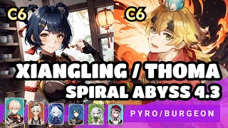 Spiral Abyss 43  Xiangling x Thoma  Genshin Impact [upl. by Aziar]