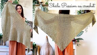 Comment faire un Châle Passion au crochet 🧶 Léger et Doux ✨ Grand Modèle Débutant 🧶Tuto ⭐️ Étole [upl. by Athene]