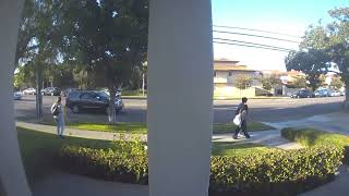 Girl Caught Stealing Package from Doorstep Caught on Camera [upl. by Yelsgnik]