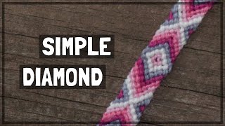 Simple Diamond Friendship Bracelet Tutorial CC [upl. by Enelegna209]