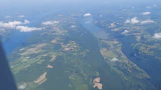 Descent and Landing at Syracuse Hancock International Airport 20220630 Ithaca Finger Lakes [upl. by Mandy777]