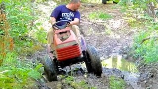 First Mud Run Lifted Mudding Mower [upl. by Sternick]