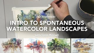 Intro to Spontaneous Watercolor Landscape Painting with Steve Mitchell  Lesson 1 of 4 [upl. by Jary]