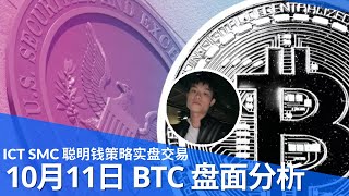 SMC 聪明钱概念 比特币以太坊 BTC ETH 10月11日 ICT 2022 模型入场 13 RR的交易！ [upl. by Akin821]