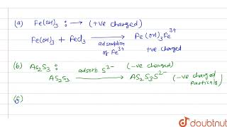 What is the charge on the colloidal particles in the following  a FeOH3 sol b As2S3 [upl. by Mccormick]