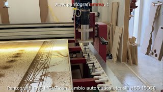 Pantografo CNC con cambio automatico utensili HSD ISO30 AMMA [upl. by Ik]