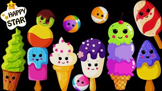 Ice Cream Dance Party  Dance Cartoon Videos  Kids Videos Collections  Happy Star Dancing [upl. by Nimzzaj]