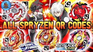 ALL SPRYZEN QR CODES  PRO SERIES LORD SPRYZEN QR CODE  BEYBLADE BURST SURGE APP [upl. by Aissatsana390]