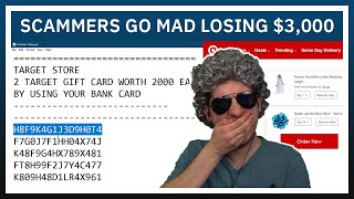 Scammers Go Mad While Losing 3000 In Gift Cards [upl. by Gorrian]