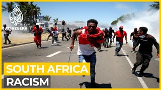 South Africa Protesters clash outside high school over racism [upl. by Madelaine]