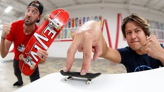 PRO FINGERBOARDER Vs REAL SKATEBOARDING Ft David Jones [upl. by Kloman453]