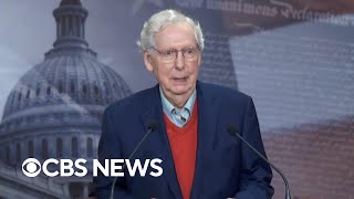 Mitch McConnell speaks to reporters after Trump wins election Republicans retake Senate [upl. by Narej637]