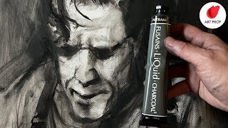 Art Supply Review Nitram Liquid Charcoal for the First Time [upl. by Raffaj228]