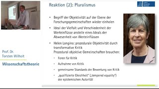 Wissenschaftstheorie 86 Pluralismus Longinos prozedurales Objektivitätsideal Prof Wilholt [upl. by Rich]