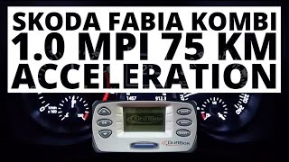 Skoda Fabia Kombi 10 MPI 75 hp MT  acceleration 0100 kmh [upl. by Norita]