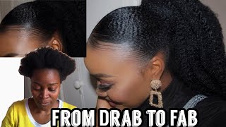 HOW TO SLEEK PONYTAIL ON 4C NATURAL HAIR BEGINNER FRIENDLY south African YouTuber [upl. by Weber]