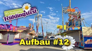 Ein Tag vor der Eröffnung  Stuttgarter Frühlingsfest 2023  Aufbau 12  Clip by CoolKirmes [upl. by Bergen]