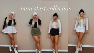 winter mini skirt try on collective haul [upl. by Knoll749]