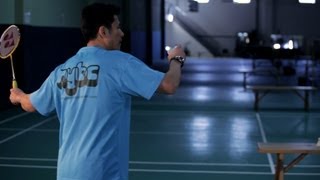 How to Long Serve  Badminton Lessons [upl. by Palermo207]