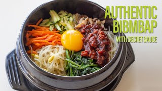 Authentic Bibimbap recipe  Secret Gochujang Sauce [upl. by Ahsenid420]