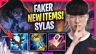 FAKER TRIES SYLAS WITH NEW ITEMS  T1 Faker Plays Sylas MID vs Tristana  Season 2024 [upl. by Adlesirc]