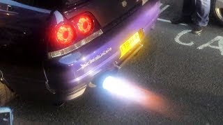 INSANE Nissan Skyline GTR Throwing Flames [upl. by Attenej205]