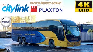 Scottish Citylink 900 Edinburgh to Glasgow Plaxton Elite Volvo B11RT Parks Of Hamilton LSK844 [upl. by Hallagan]