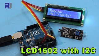 How to use LCD LCD1602 with I2C module for Arduino  Robojax [upl. by Noryk626]