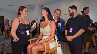 Tall Model Lucciana in makeup for Designer Michael Costello at Art Hearts Fashion Miami Swim Week [upl. by Aesoh]