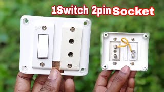 1 Switch 2pin Socket connection  How to switch 2pin Socket wiring [upl. by Sara]