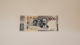 Nuevo Billete De 1000 Pesos Mexicanos [upl. by Kimon]