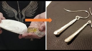 Silversmithing  Quickly making earrings with cuttlebone casting [upl. by Oinesra]