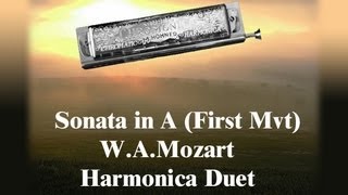 Mozart Sonata in A 1st mvtHarmonica Duet by Kyong H Lee [upl. by Jentoft]