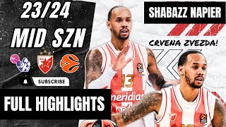 Shabazz Napier 202324  WELCOME TO MILANO  Crvena Zvezda Highlights [upl. by Arlie]