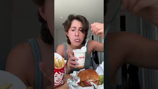 Wendy’s SpongeBob collab  wendyskrabbypatty wendysmukbang [upl. by Anaibib]