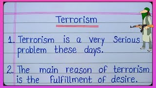 10 Lines On Terrorism In EnglishEssay On TerrorismTerrorism EssayEssay On Anti Terrorism Day l [upl. by Idnat]