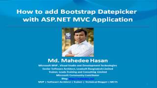 How to add Bootstrap Datepicker in ASPNET MVC Application [upl. by Donnamarie]