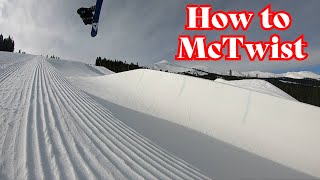 How to do a McTwist on a Snowboard academysnowboardco [upl. by Cly]